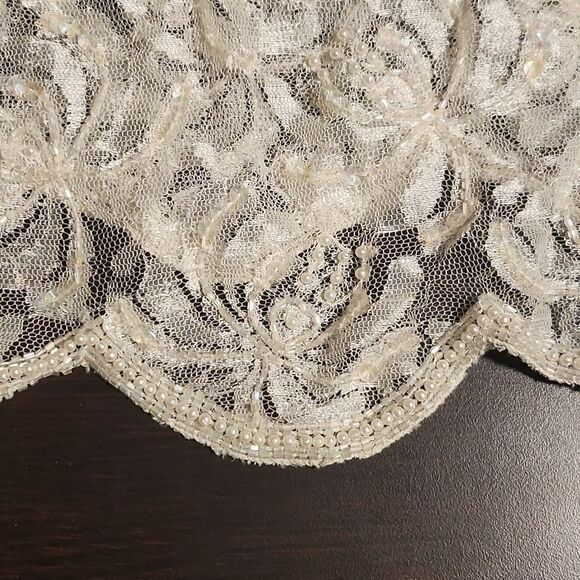 Two piece vintage wedding mother of the bride,  formal, fancy gown, dress white - Picture 13 of 13